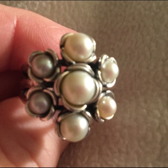 NWOT Pandora Wishful Thinking Silver Pearl Ring