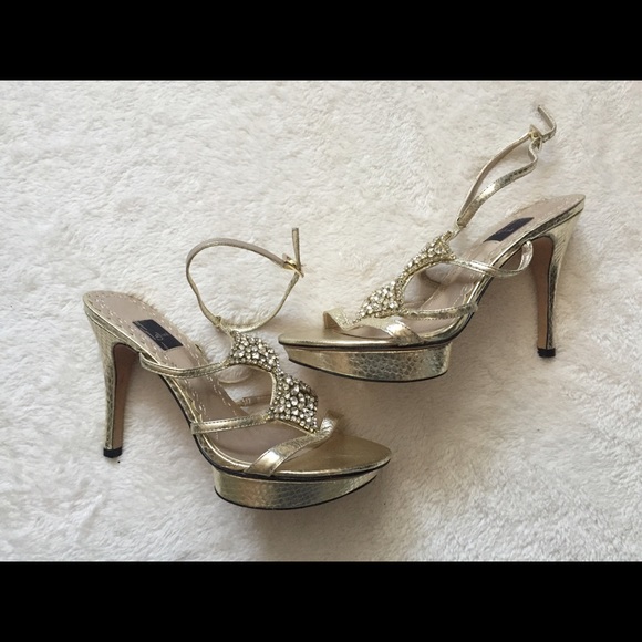 Glint Shoes - Glint Sparkle Gold Stiletto Heels