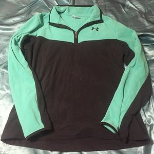 Teal and black under armour half fleece
