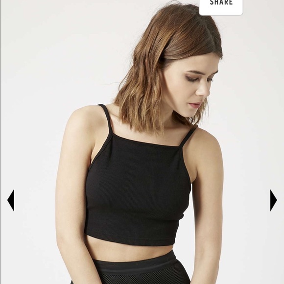 Topshop ribbed crop top/ bralette US 2