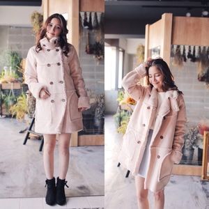 Light pastel pink Shearling coat