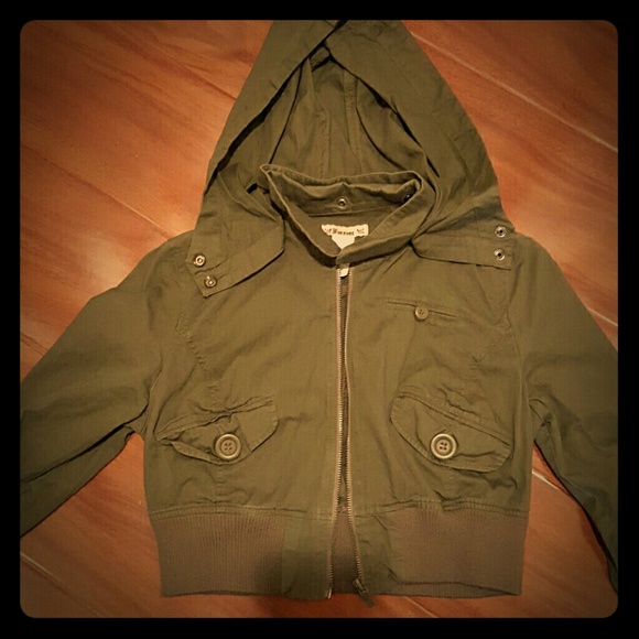 Forever 21 military inspired crop jacket