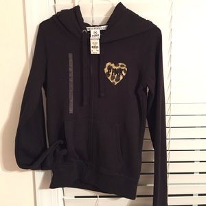 Black leopard Victoria Secret Hooded jacket