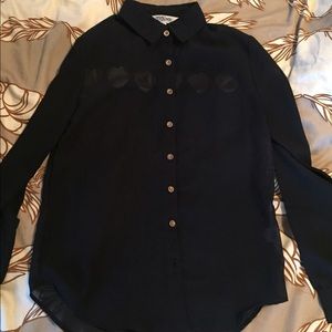 Black blouse with heart cutouts