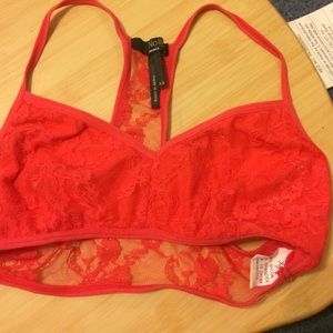 Red lace bralette