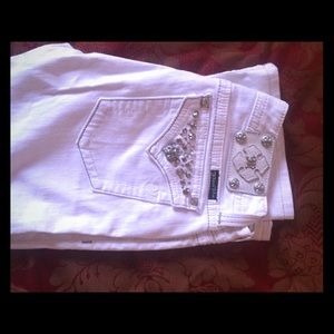 Bootcut white Miss Me jeans. Size 30, 35" inseam.