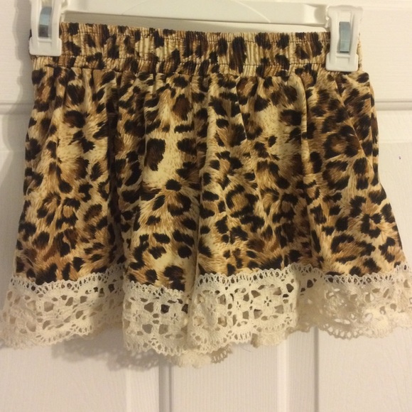 Cheetah shorts w/ lace