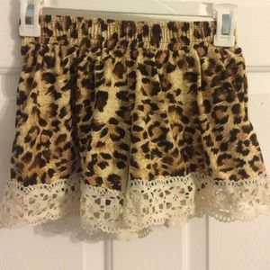 Cheetah shorts w/ lace