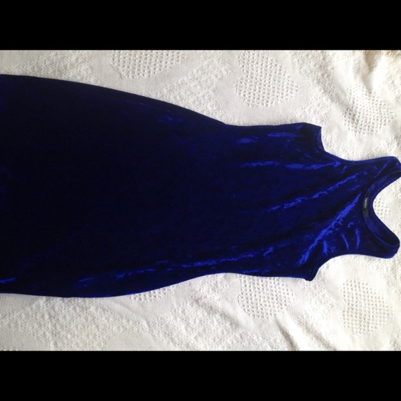 Blue Velvet Mini Dress - Picture 2 of 2