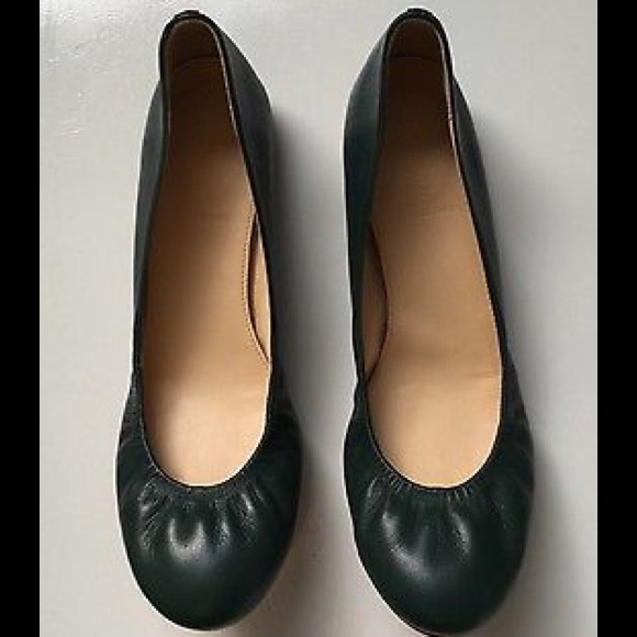 JCREW Forest Green CECE BALLET FLATS