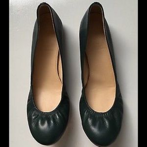 JCREW Forest Green CECE BALLET FLATS