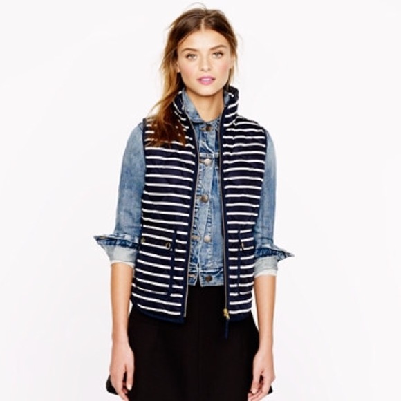 J. Crew Excursion Quilted Vest in Stripe