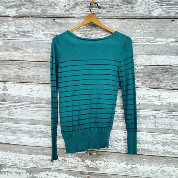 Turquoise Striped Sweater - Picture 2 of 4