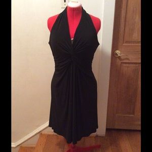 Black stretch jersey dress