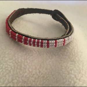 Chan Luu Leather Beaded Single Wrap Bracelet