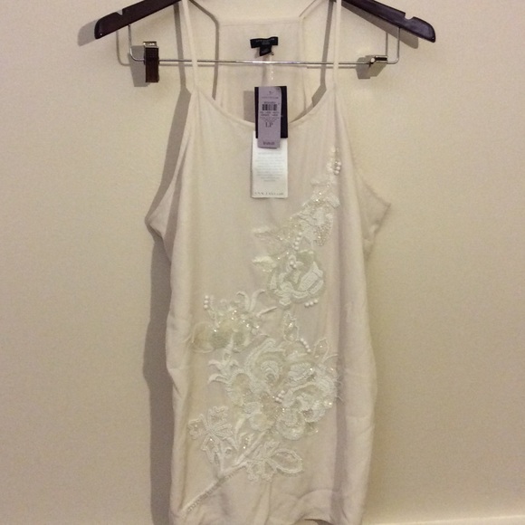 Ann Taylor Beaded Rose Cami