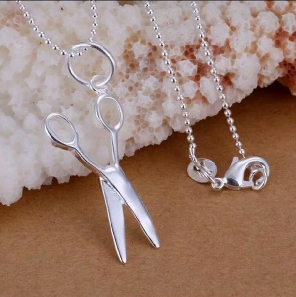 Jewelry - 💕925 sterling silver  Scissors necklace💕