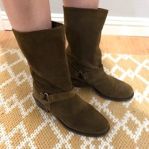 Zara suede olive brown booties