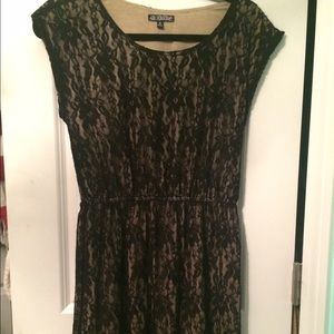 Black and Beige Lace Dress