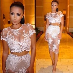 Flower mesh two piece