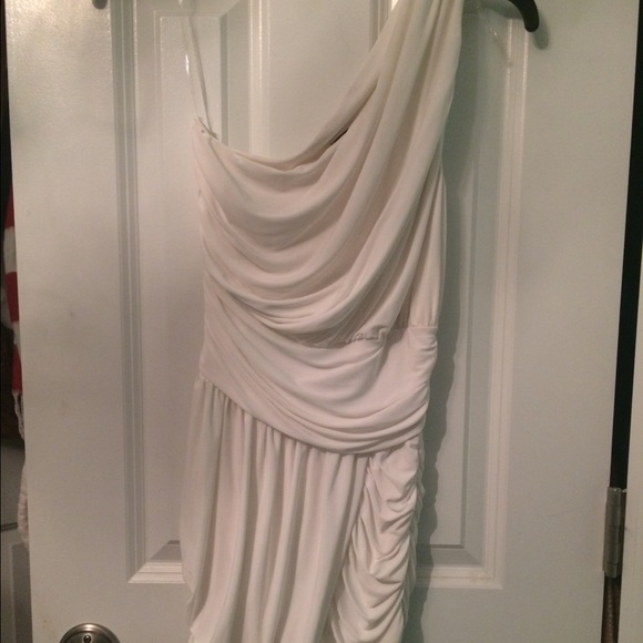 White One Shoulder Fitted Dress