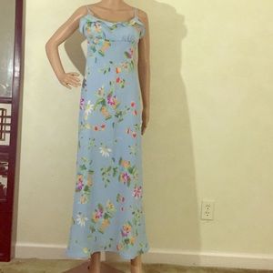 Women dress sky blue with multi color flowers NEW