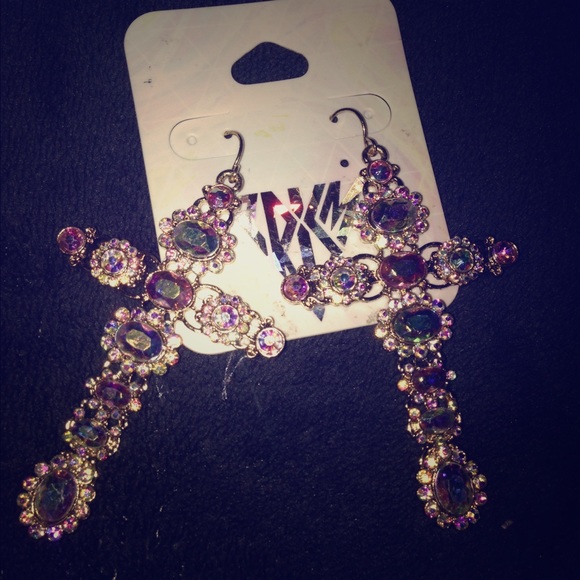 Katy Perry cross studded ear rings