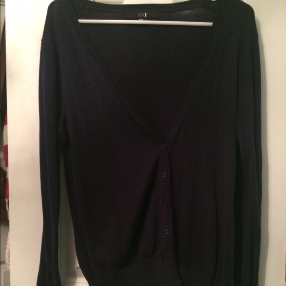Navy long sleeved cardigan