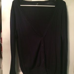 Navy long sleeved cardigan