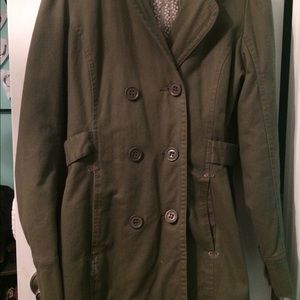 Roxy army green trench coat