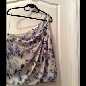 One shoulder blue top