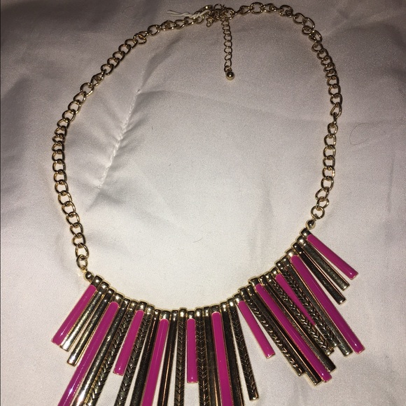 Pink and gold statement necklace!
