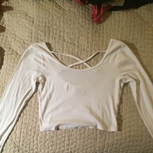 A&F white crop top
