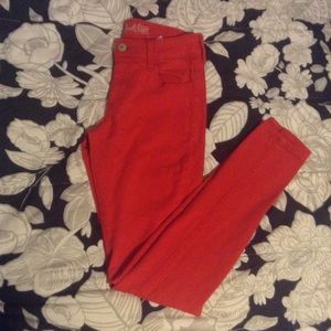 Cherry red Old Navy skinny jeans