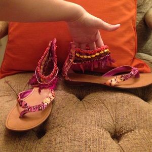 Sandals with ankle straps