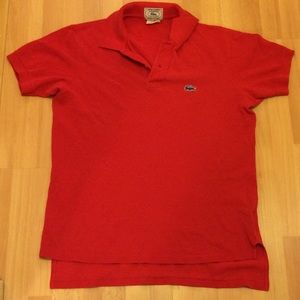 Mens red vintage Lacoste polo