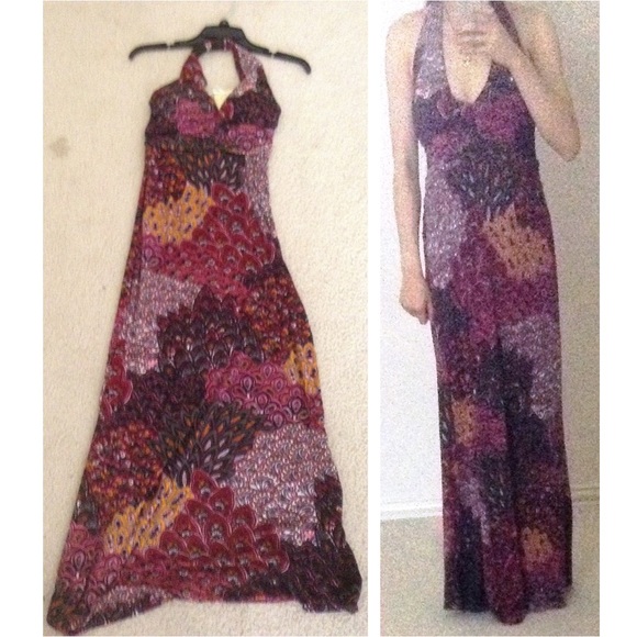Silky patterned maxi dress