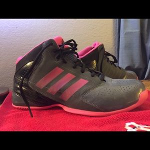 Smoky Grey/pink Adidas basketball shoes