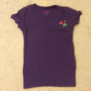 Purple V-neck