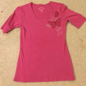 Pink scoop neck t shirt