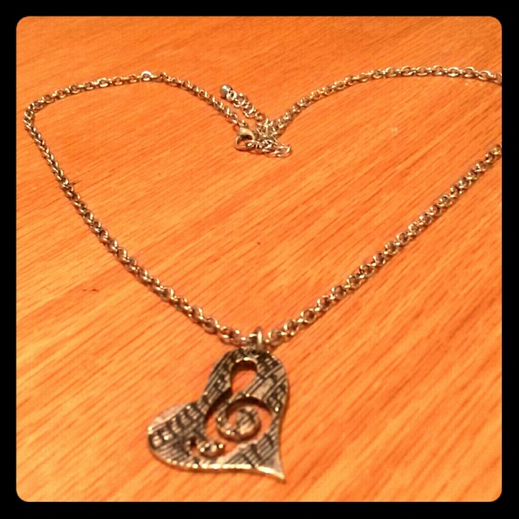 Silver Musical Heart Necklace