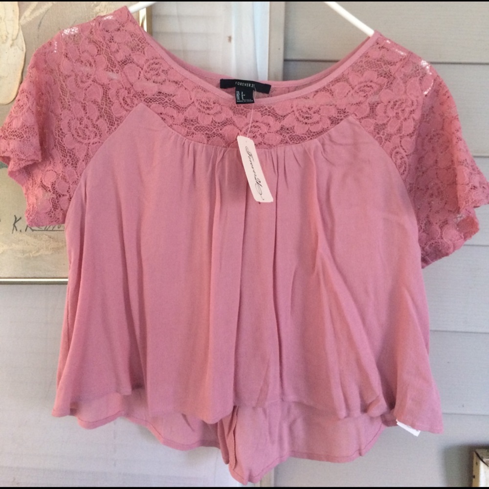 Pink lace blouse