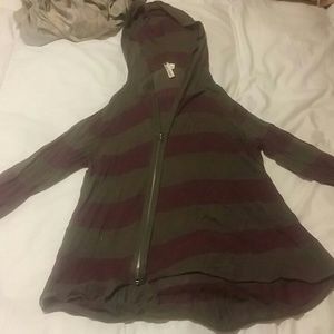 Asymmetric hooded shirt