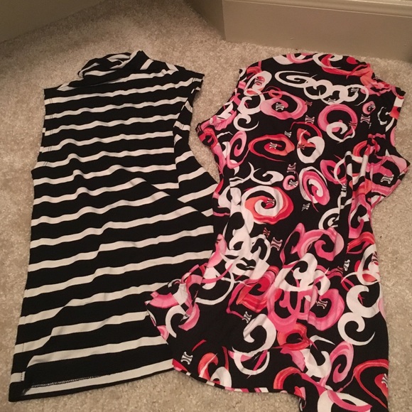 two turtleneck tanks