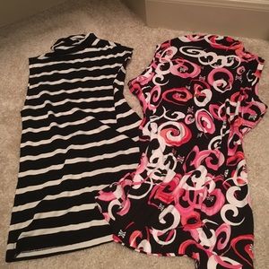 two turtleneck tanks