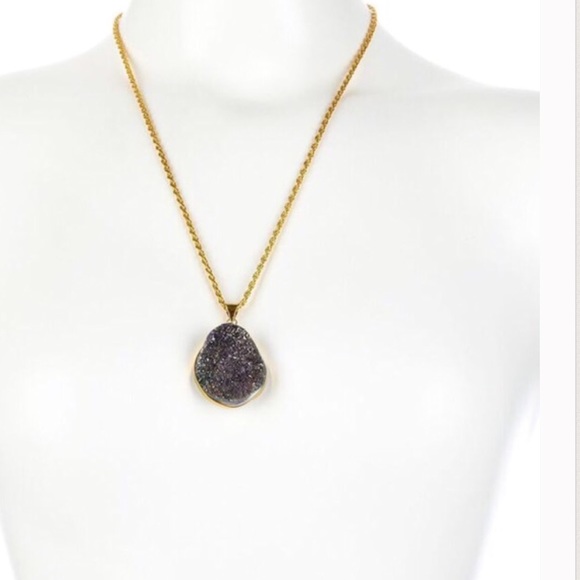 Gold Druzy Stone Pendant - Picture 2 of 4