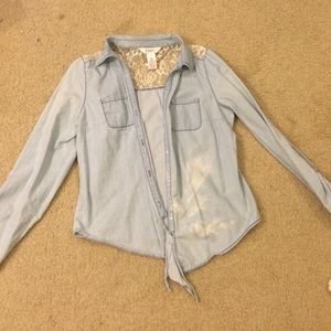 Button up light denim shirt