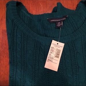 NWT Teal American Eagle Cable Knit Sweater