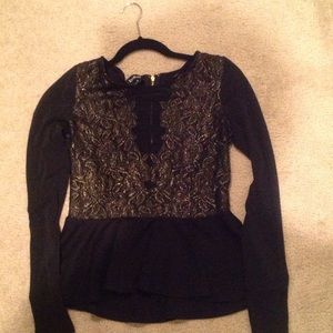 Black and gold Bebe top