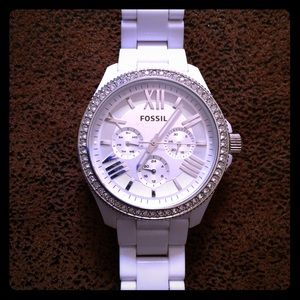 White Resin Cecile watch by Fossil